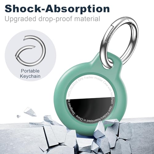 MOLOSLEEVE Case for AirTag 2nd Gen (2026) & 1st Gen, Shockproof Holder Anti-Scratch Protective Cover for Air Tags, Men's Women's Keyrings & Keychains for Keys, Luggage, Bags, Pine Green - Image 4