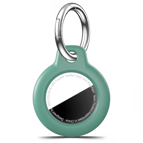 MOLOSLEEVE Case for AirTag 2nd Gen (2026) & 1st Gen, Shockproof Holder Anti-Scratch Protective Cover for Air Tags, Men's Women's Keyrings & Keychains for Keys, Luggage, Bags, Pine Green - Image 1