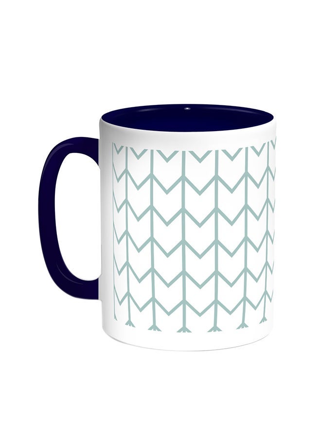 RYN Motifs Printed Coffee Mug Blue/White 11ounce