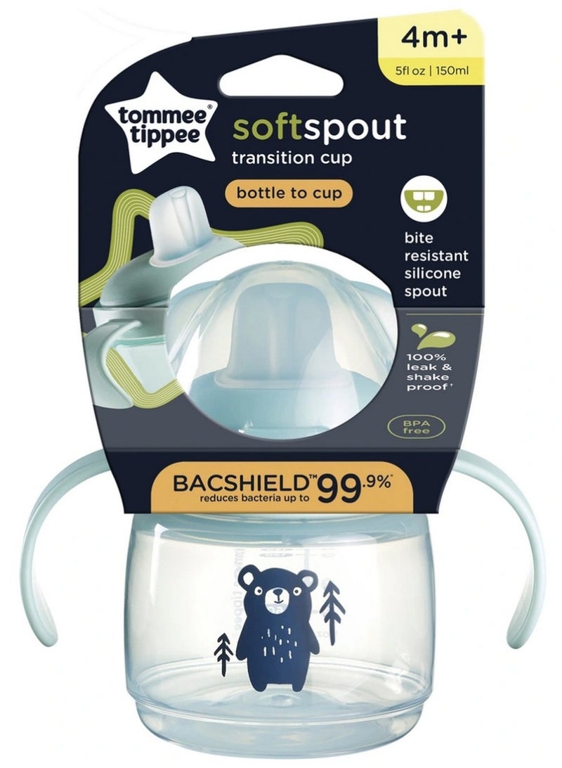 tommee tippee Soft Spout Transition Cup Shake Proof & Bacshield 4M+ 150 ML - Image 1
