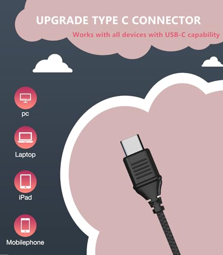 Bywulanda Upgrade USB Type C Kids Headphone for School 94dB Safe Volume Limited HD Stereo Sound Foldable Lightweight OnEar Headphones for BoysGirlsStudentsTabletTravel Red Black - Image 3