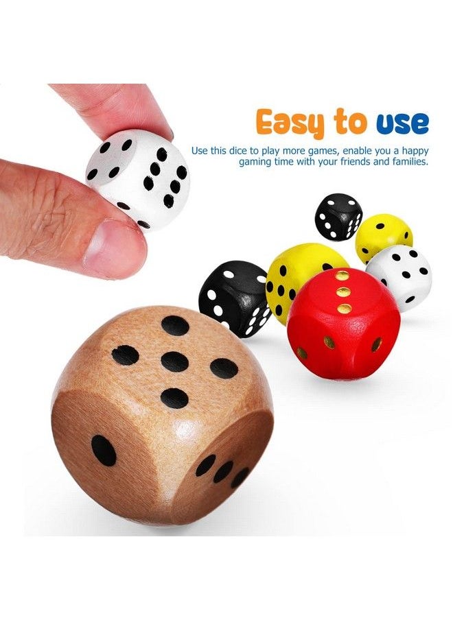 NUOBESTY 25Pcs 16Mm Game Dice Set 6 Sided Dice 5 Colors Rounded Corner Dot Dice Wooden Standard Game Dice For Classroom Math Teaching Board Games  - Image 3