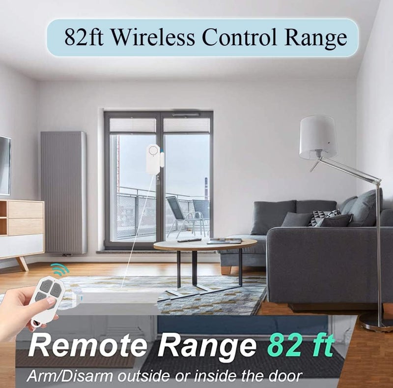 EverNary Door Window Alarm When Opened for Home Security with Remote Wireless Door Sensor Alarm for Kids Safety with Adjustable Volume 6Pcs Sensor 2Remote - Image 4