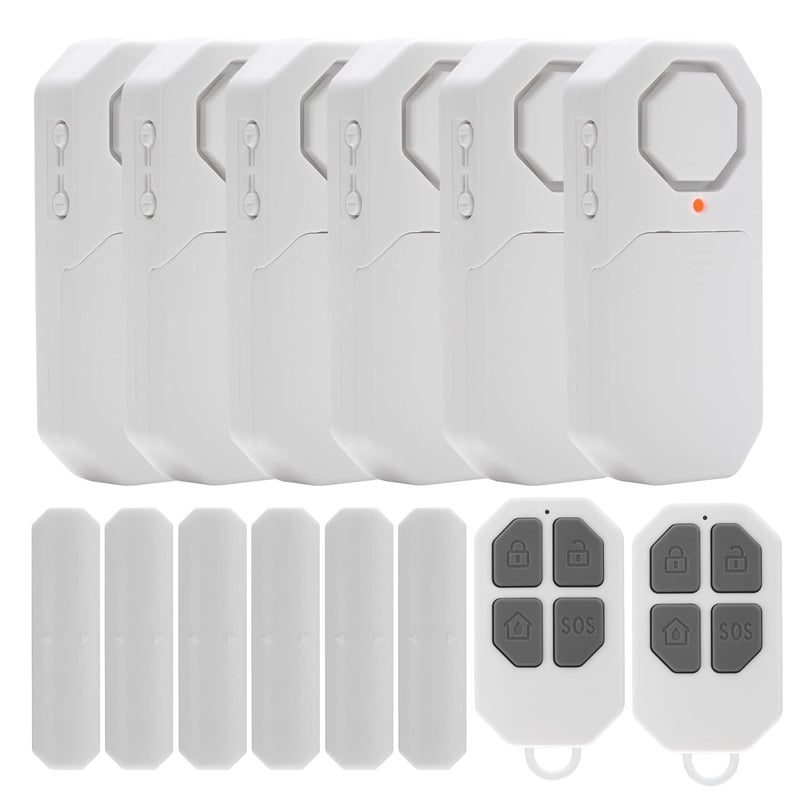 EverNary Door Window Alarm When Opened for Home Security with Remote Wireless Door Sensor Alarm for Kids Safety with Adjustable Volume 6Pcs Sensor 2Remote - Image 2