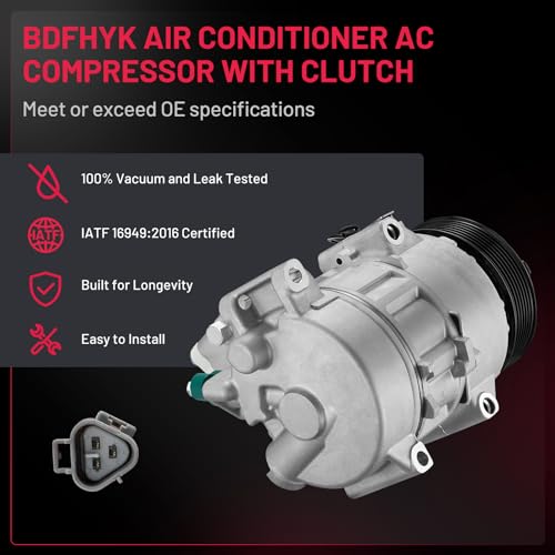 BDFHYK Air Conditioning A/C Compressor with Clutch Compatible with Toyota Avalon 2013-2018, Camry 2012-2017, Sienna 2011-2016, Highlander 2011-2013, Compatible with Lexus ES350 2013-2018, RX350 10-15 - Image 2
