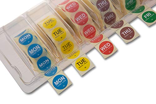 DayMark Safety Systems-I132153 Day of The Week 3/4" Circle Permanent Labels, MON-Sun, Label Dispenser Included (7,000 Labels) - Image 2