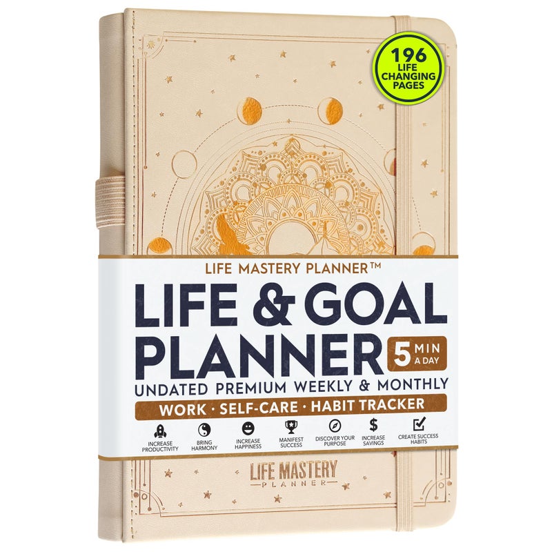 Freedom Mastery Life Mastery Planner - A 12 Month Journey to Crush Your Goals, Increase Productivity, Passion, Success & Happiness - Weekly & Monthly Life Planner, Habit-Tracker, Gratitude Journal & Organizer - Image 1