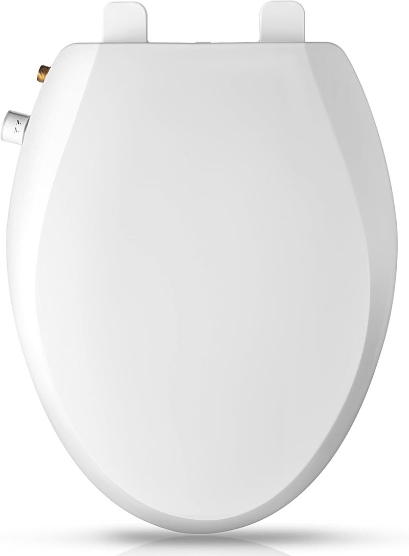 Clirass Elongated Bidet Toilet Seat with Quiet-Close, Non-Electric Bidet Mode with Dual Nozzles, Fit Elongated Toilet Seat, Adjustable Water Pressure with Brass inlet - Image 1