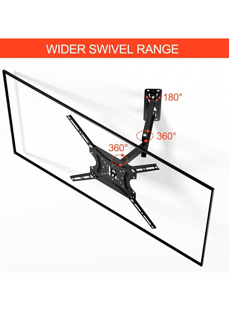 ELTRAZONE TV Wall Mount, TV Mount Swivelling, TV Mount Wall Monitor, Swivelling Tilting TV Mount with Safety Screws for 14-55 Inch Flat Curved TV or Monitor  - Image 3