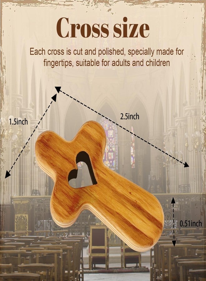 wellhouse Olive Wood Pocket Cross - 2.5 Inch Handheld Prayer Cross for Stress Relief & Comfort, Smooth Clinging Palm Cross Fits in Hand/Pocket, Small Wooden Comfort Cross for Faith - Image 2