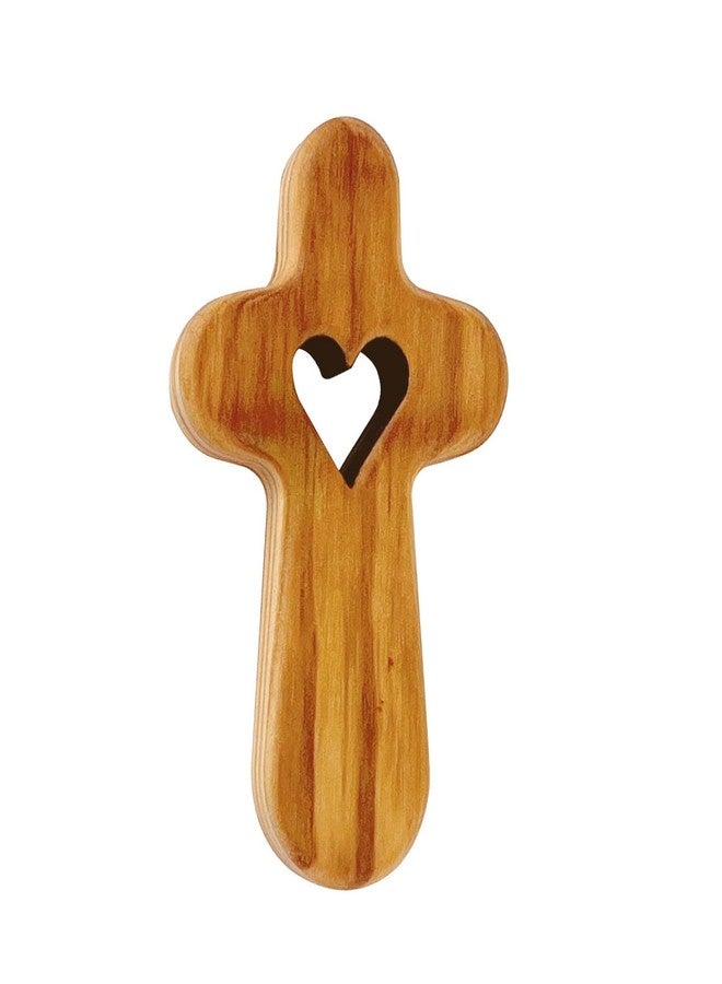wellhouse Olive Wood Pocket Cross - 2.5 Inch Handheld Prayer Cross for Stress Relief & Comfort, Smooth Clinging Palm Cross Fits in Hand/Pocket, Small Wooden Comfort Cross for Faith - Image 1