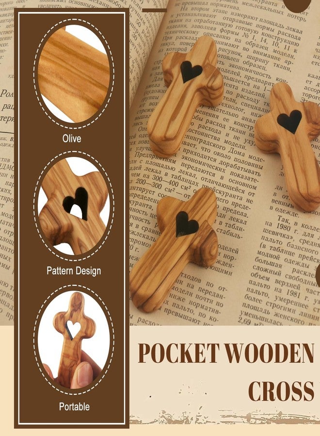 wellhouse Olive Wood Pocket Cross - 2.5 Inch Handheld Prayer Cross for Stress Relief & Comfort, Smooth Clinging Palm Cross Fits in Hand/Pocket, Small Wooden Comfort Cross for Faith - Image 3
