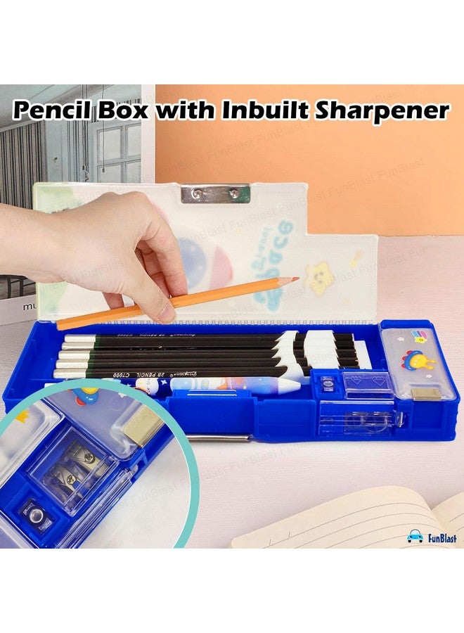 فنبلاست صندوق أقلام بلاستيكي من فن بلاست، صندوق أقلام مغناطيسي مزدوج المقصورات للأولاد، حامل أقلام، صندوق هندسي، صندوق منظم للأدوات المكتبية، هدية عيد ميلاد (متعدد الألوان) - Image 5