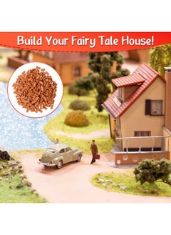 Civaner 350 Pieces Mini Bricks Tiny Bricks For Landscaping Red Miniature Bricks Model Brick Wall Small Bricks For Crafts Realistic Fake Bricks Mini Blocks For Dollhouse Mini Garden Accessories,1/35 Scale  - Image 5