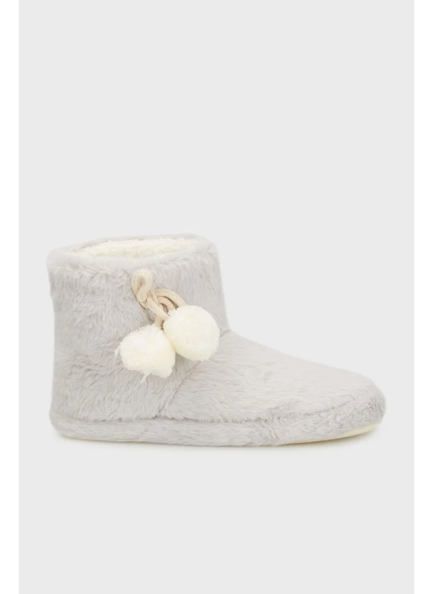 Lela Soft Textured Plush Pompom Slippers Women's Slippers 6722003