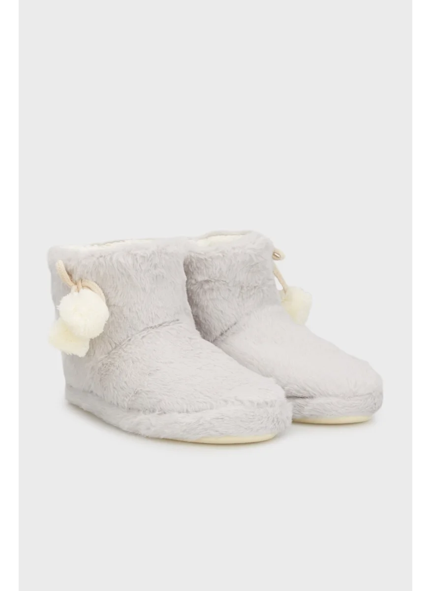 Lela Soft Textured Plush Pompom Slippers Women's Slippers 6722003