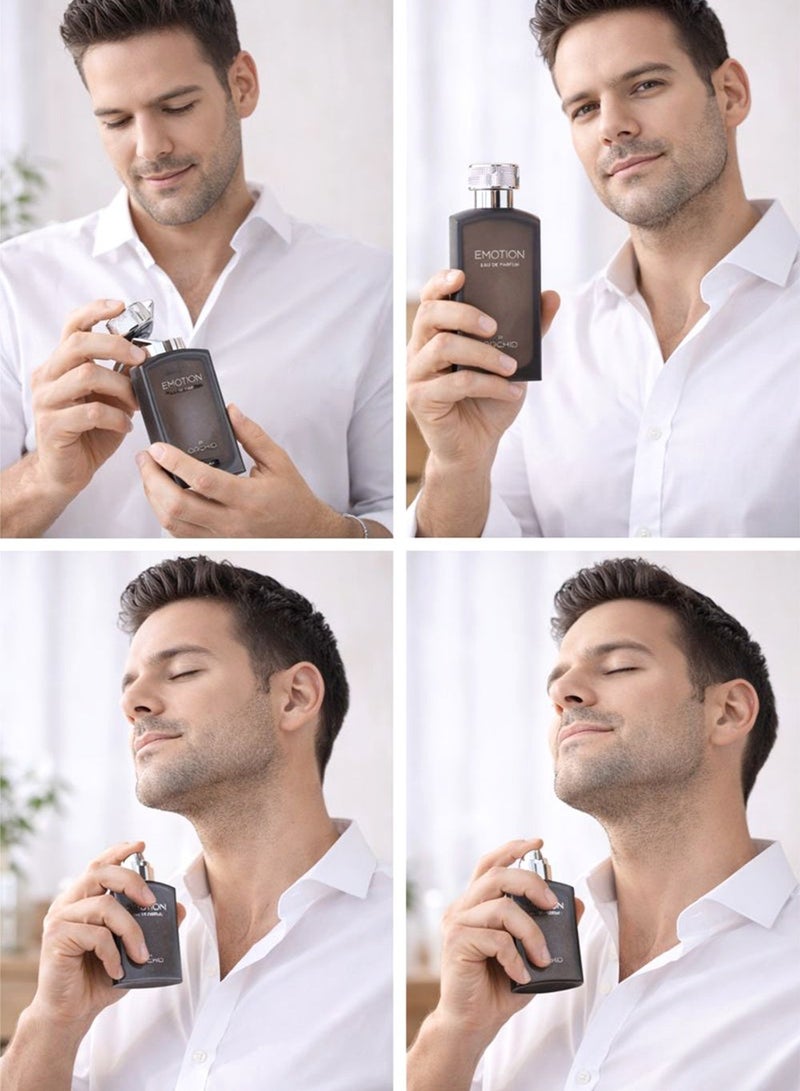 Orchid Emotion Pour Homme Eau de Parfum 100ml for Men | Long Lasting Woody Spicy Fragrance with Incense, Pepper & Cedarwood | Vetiver, Vanilla, Tonka & Musk Base - Image 3