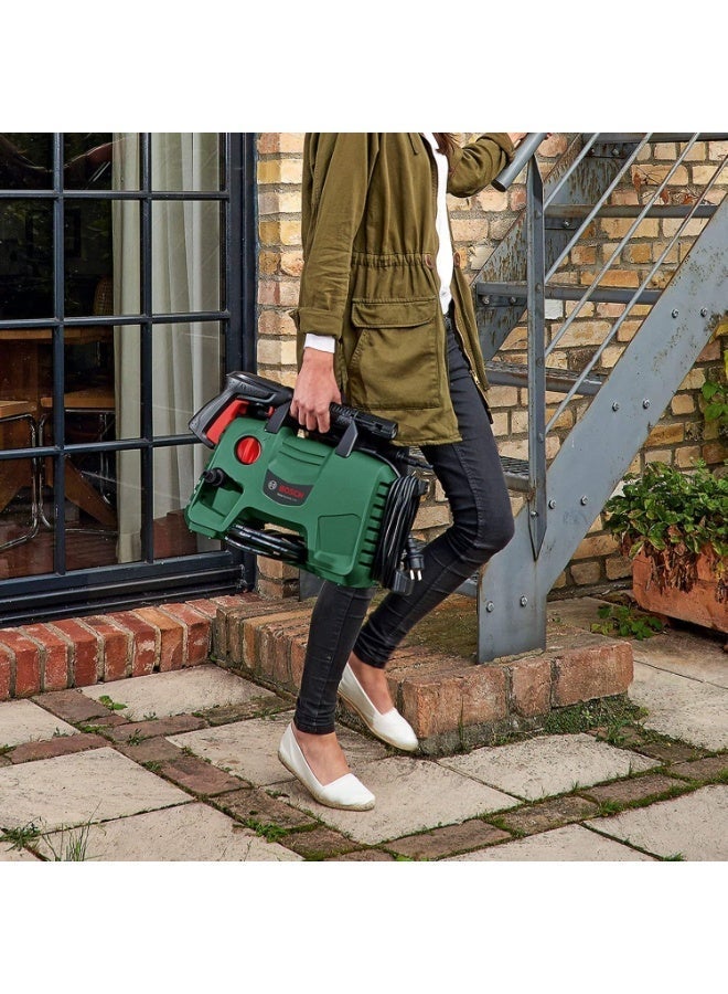 BOSCH EasyAquatak 120 High Pressure Washer 120 Bar 1500W, 350 L/h Compact Portable Pressure Cleaner for Car Wash, Patio & Garden, 5m Hose + 5m Cable, 450ml High-Pressure Foam Nozzle, Rotary + Variable Fan Jet Nozzles - Image 4