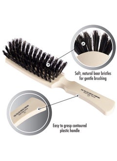 fuller brush Lustre Professional Hairbrush 6 Row Styling Hair Brush & Volumizer W/Natural Boar Bristle For Smoothing All Hair Types  - Image 4