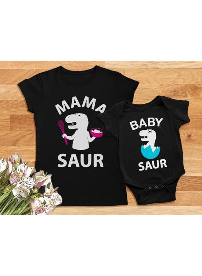 Tstars Tstars Mama Saur T-Rex Mom and Baby Saur Matching Outfit - Image 4