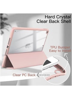 LCYLJGY Case for iPad 10.2-Inch (9th/8th/7th Generation 2021/2020/2019) with Pencil Holder Clear Transparent Back Shell Slim Stand Shockproof Tablet Cover Auto Wake/Sleep  - Image 3