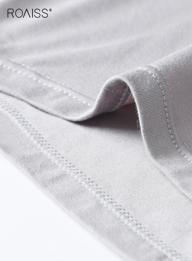 roaiss Natural Feelings Mens 4PCS Boxer Shorts Soft Cotton Men Pack Breathable Mens Underwear Boxer Briefs Long Length Men's Underwear with Mid-Rise Waist - Image 4