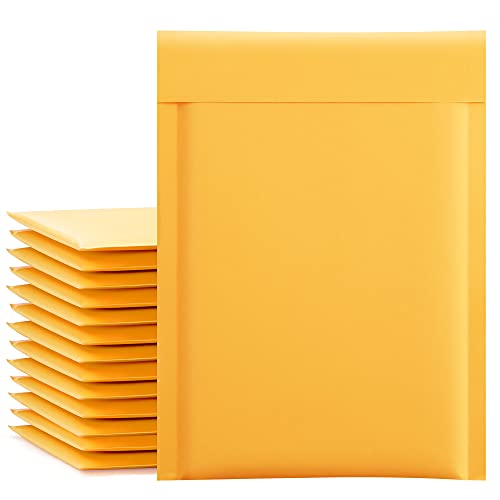UCGOU Kraft Bubble Mailers 6x10 Inch 25 Pack Usable Size 6x9 Inch Yellow Padded Envelopes #0 Small Business Mailing Packages Self Sealing Tear Resistant Boutique Shipping Bags for Jewelry Supplies - Image 1