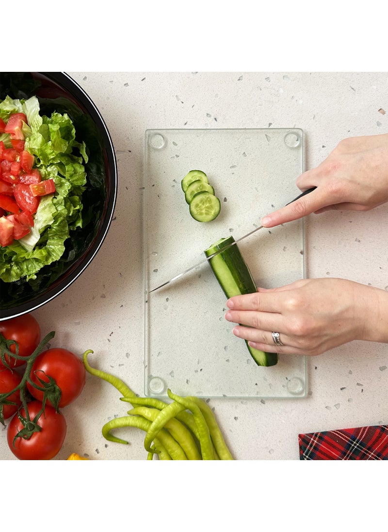 DECORITA Glass Cutting Board - Glass Cutting Board | Transparent | 17cmx29cm  - Image 2