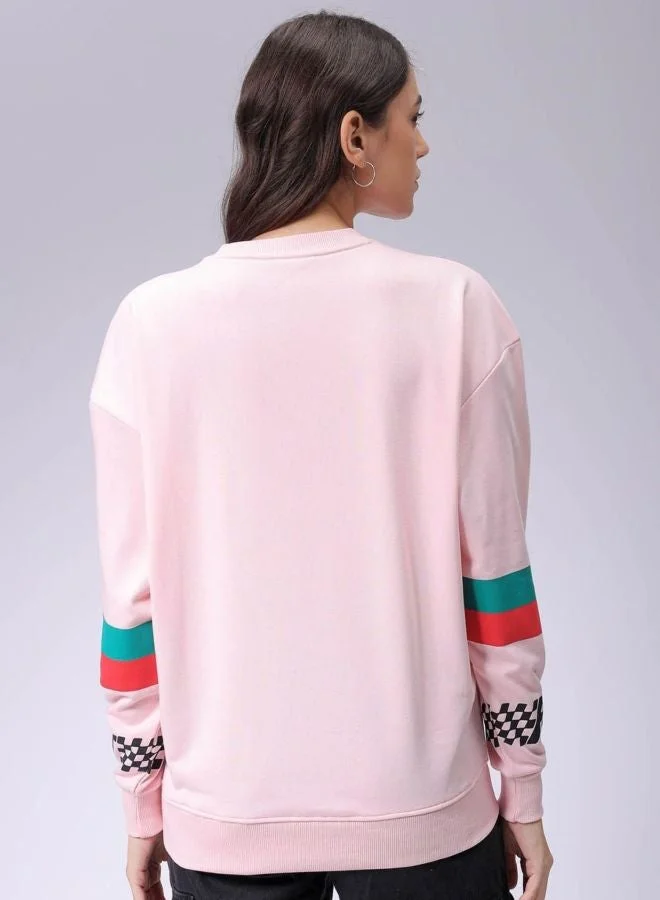 Freehand  Women Boxy Fit Racing Printed Crew Neck Long Sleeve Oversized Sweatshirt for Women | Best Price UAE