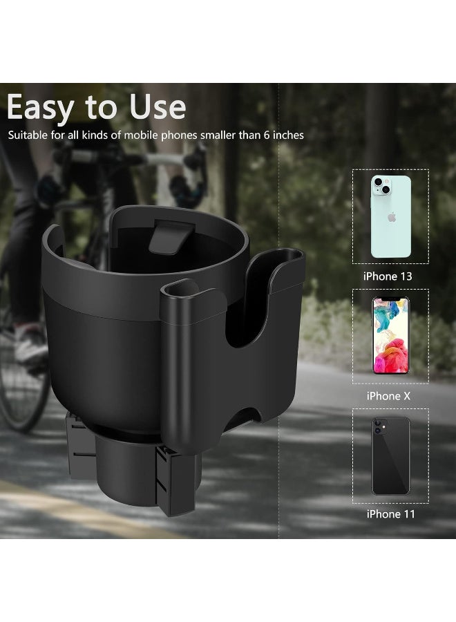 Car Cup Holder Expander Adapter (Adjustable) with Phone Holder Holds Most Car Cup Holder and Phones, Compatible with Large 32/40 oz Bottles, Big Drinks, Mugs - Image 2