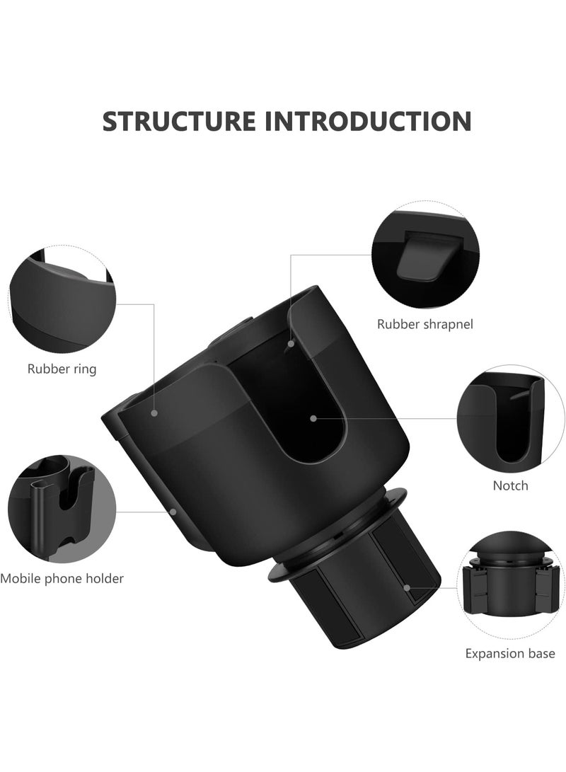 Car Cup Holder Expander Adapter (Adjustable) with Phone Holder Holds Most Car Cup Holder and Phones, Compatible with Large 32/40 oz Bottles, Big Drinks, Mugs - Image 5
