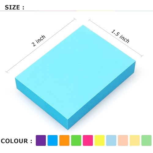 Eastern Wolf 30 Pads Sticky Notes 1.5x2 Self-Stick Notes 10 Bright Multi Colors Sticky Notes 60 Sheet/Pad - Image 3