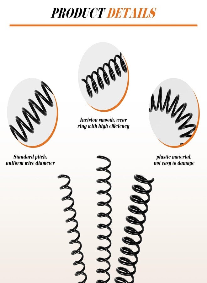 CINDALOG 48 Pack Plastic Spiral Binding Coils, Binding kit Spirals, 4:1 Pitch Multi Size Spiral Binding Wire Combs Spines Coil(Black,1/4, 5/16, 1/2, 3/4 Inch) - Image 3