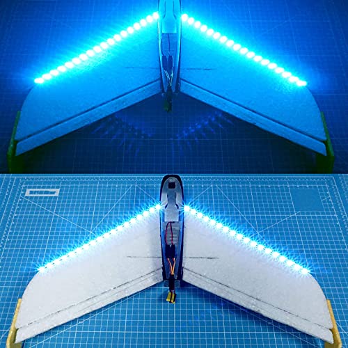 elechawk LED Light Strip for RC Fixed Wing Airplane Flying Wing Plane AR Wing Drone Model Car Truck (Ice Blue) - Image 5