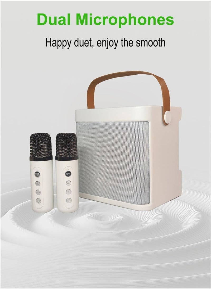 Arabest Portable Karaoke Machine with 2 Wireless Microphones for Adults, Kids Portable Bluetooth Speaker PA System, Singing Machine with Echo and Vocal Cut, Support TF, AUX-in, Suitable for Family Party, Meeting - Image 3