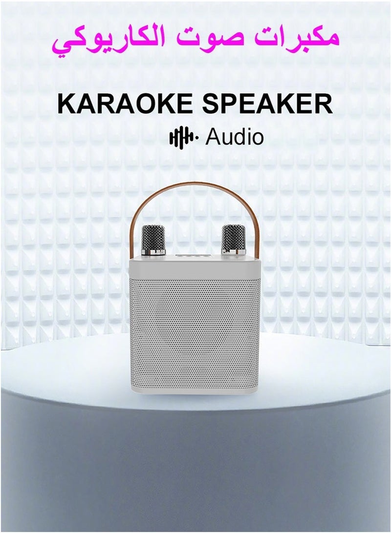 Arabest Portable Karaoke Machine with 2 Wireless Microphones for Adults, Kids Portable Bluetooth Speaker PA System, Singing Machine with Echo and Vocal Cut, Support TF, AUX-in, Suitable for Family Party, Meeting - Image 2