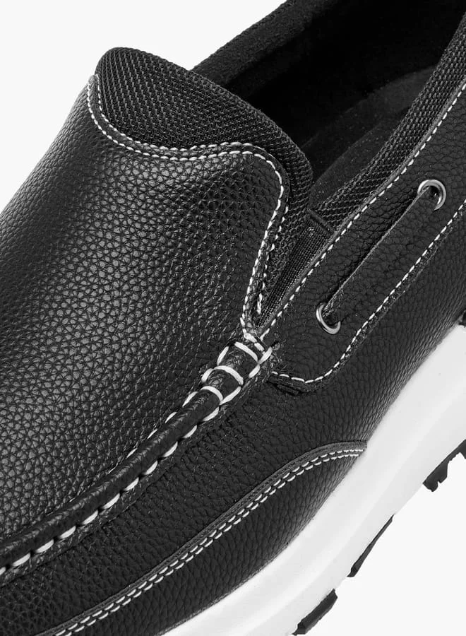 Le Confort Men's Panelled Slip-On Loafers with Pull Tabs