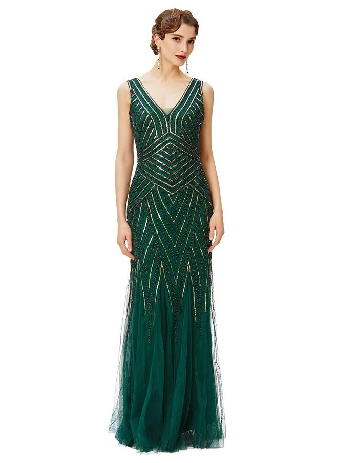 BABEYOND Women's Flapper Dress 1920s V-Neck Evening Gown Sequin Beaded Maxi Dress for Wedding Green Gold - pzsku/ZE43762D7CF7B785352B2Z/45/_/1740982752/50be7834-e30f-4fed-b61a-00859a5d47c0