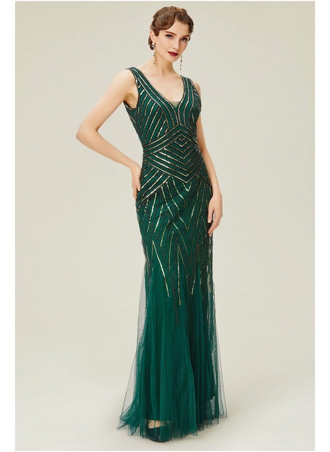 BABEYOND Women's Flapper Dress 1920s V-Neck Evening Gown Sequin Beaded Maxi Dress for Wedding Green Gold - pzsku/ZE43762D7CF7B785352B2Z/45/_/1740982756/e23acd5b-1016-4df3-b897-e2689b7ccfb6