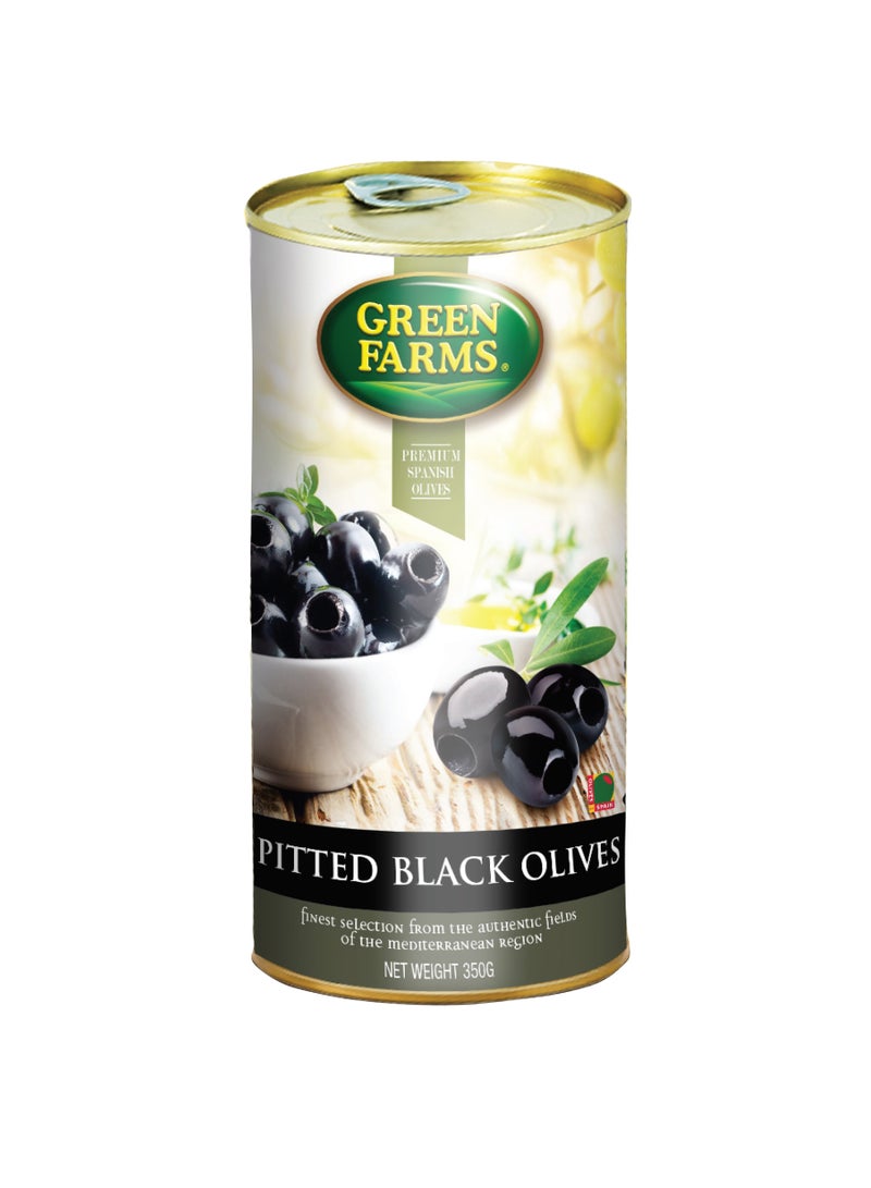 Green Farms Pitted Black Olives 350g - Image 1