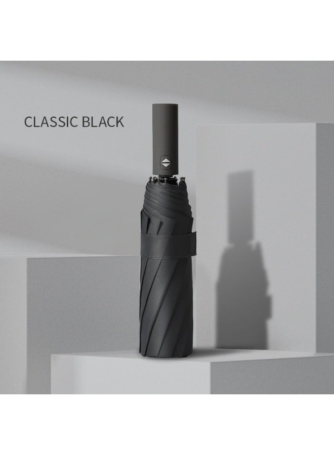 BAODINI Fully automatic umbrella, one click retractable, enlarged, thickened, reinforced, men's and women's high-end rain and rain dual-use three fold retractable umbrella - Image 2