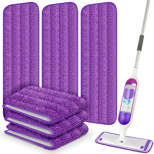 ILAVCOOL 6 Pack Reusable Mop Pads Compatible with Swiffer PowerMop, Wood Floor Pads Microfiber Mop Replacement Refills Machine Washable for All Floor Surfaces - Image 1