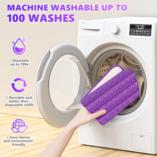 ILAVCOOL 6 Pack Reusable Mop Pads Compatible with Swiffer PowerMop, Wood Floor Pads Microfiber Mop Replacement Refills Machine Washable for All Floor Surfaces - Image 3