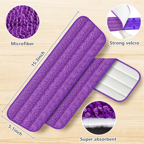 ILAVCOOL 6 Pack Reusable Mop Pads Compatible with Swiffer PowerMop, Wood Floor Pads Microfiber Mop Replacement Refills Machine Washable for All Floor Surfaces - Image 2