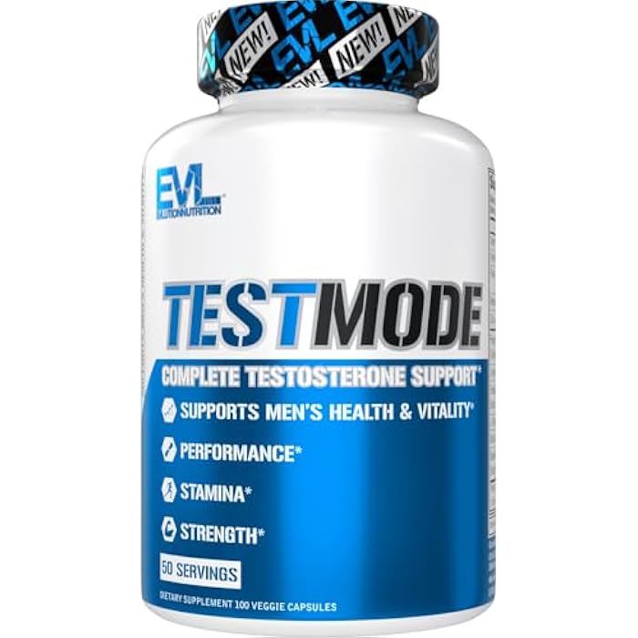 Evlution Nutrition TestMode - Complete Testosterone Support - Testosterone Supplement for Men - Supports Men’s Health & Vitality - Performance, Stamina & Strength - 50 Servings - 100 Veggie Capsules - Image 1