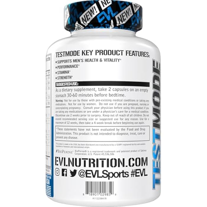 Evlution Nutrition TestMode - Complete Testosterone Support - Testosterone Supplement for Men - Supports Men’s Health & Vitality - Performance, Stamina & Strength - 50 Servings - 100 Veggie Capsules - Image 3