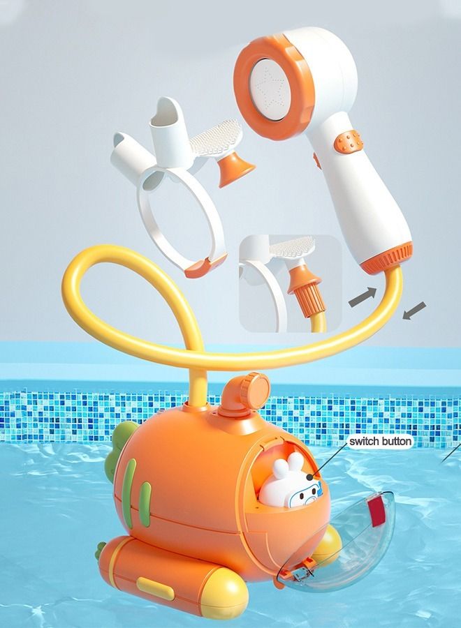 Carrot Shape Bath Toys for Toddlers Cute Baby Bath Toy with 1 Spraying Bath Shower 2 Suckers 1  baby Teether Toddler  Make Baby Love Bathtime Fun Bath Toys for Kids - Image 2