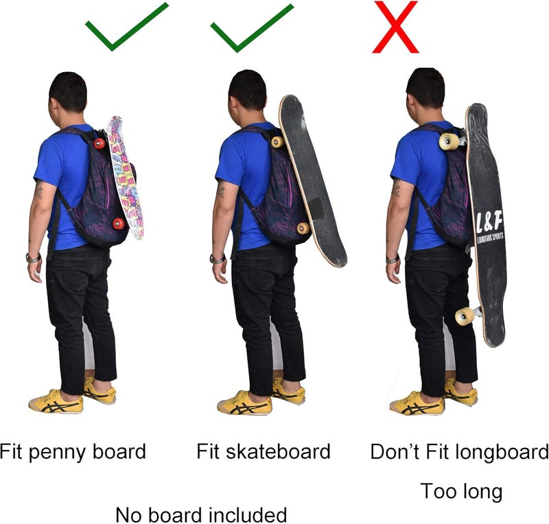 YYST Backpack Attachment Carrier Hanger Rack Hook Holder for Carrying Mini Cruiser, Cruiser Board,Skateboard - Fit Most Backpacks - Easy to Use - No Backpack - Image 4