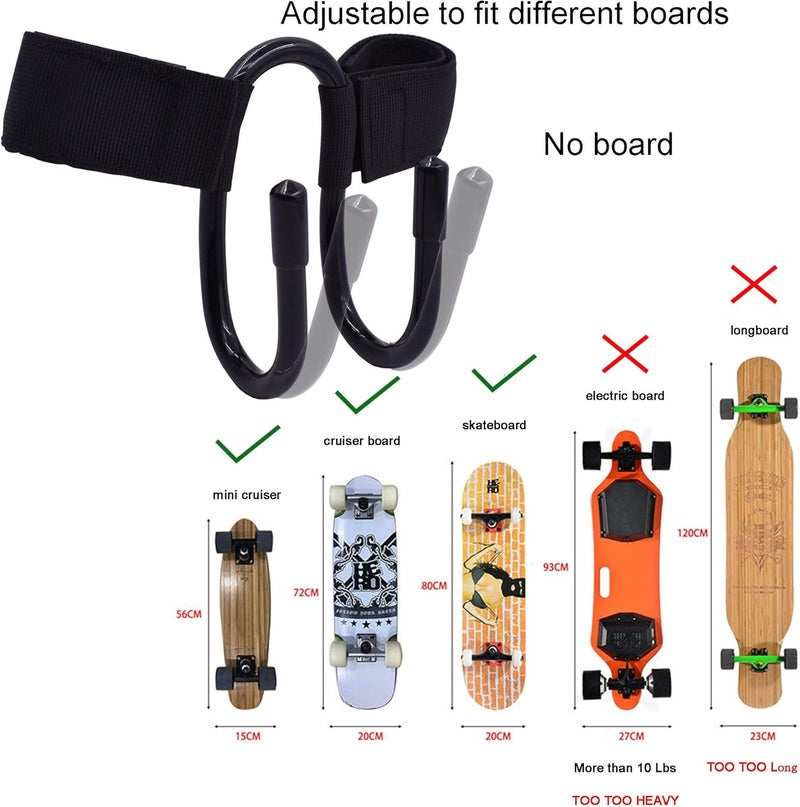 YYST Backpack Attachment Carrier Hanger Rack Hook Holder for Carrying Mini Cruiser, Cruiser Board,Skateboard - Fit Most Backpacks - Easy to Use - No Backpack - Image 3