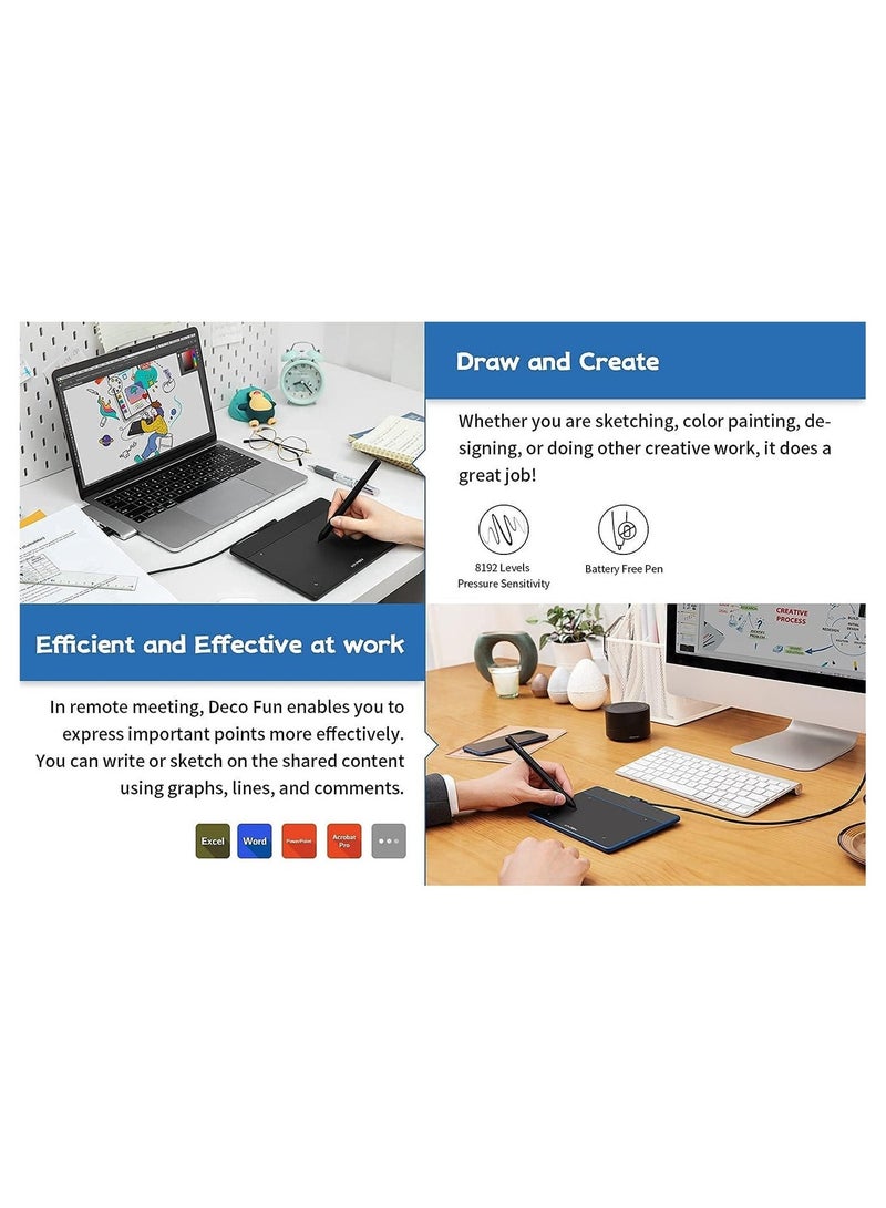 XP-PEN Deco Fun XS OSU Drawing Tablet, 4×3" Compact Graphics Tablet with Battery-Free Stylus for Gaming, Digital Art, Teaching & Online Learning - Image 3